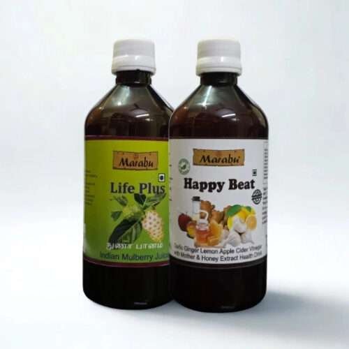 Marabu Happy Beat + Life Plus Combo - Natural Slim-fit Detox & Weight Management Juices | 1000 ml (500 ml x 2)