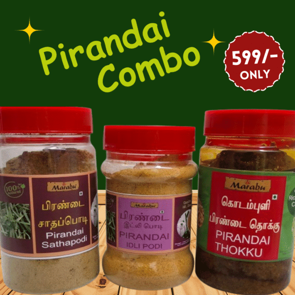Pirandai Combo Pack | Pirandai Thokku | Pirandai Idli Podi | Pirandai Sathapodi | Pack of 3